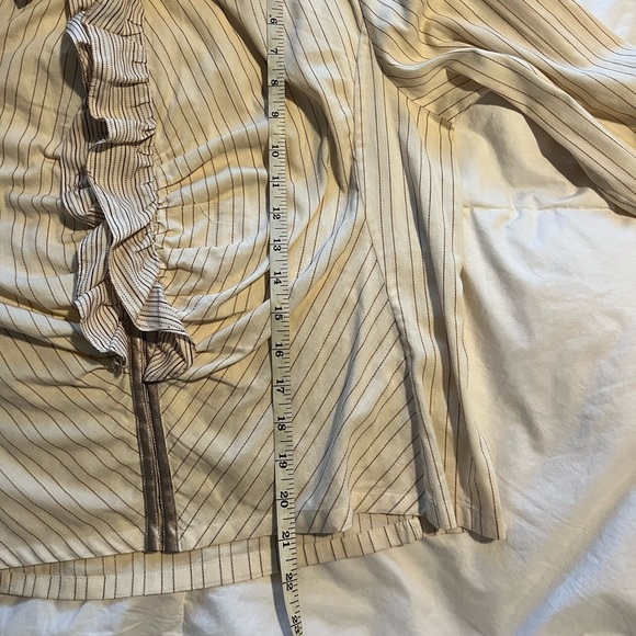 VTG  Pinstripe brown ruffle front hook and loop closing silk edge Ham detail - Picture 12 of 15